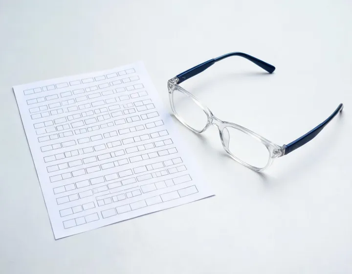 Computer glasses prescription requirement sheet with size fields