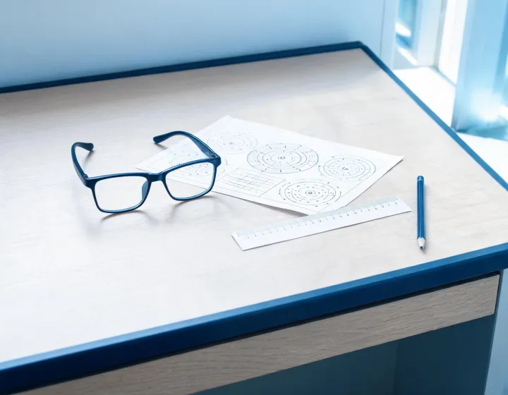 Prescription computer glasses worksheets with millimetre notes